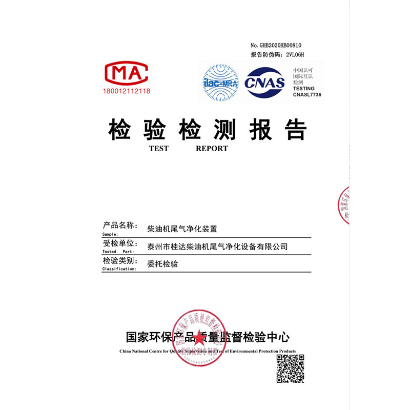 柴油机尾气检测报告
